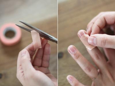 Sử dụng băng dính vẽ nail hình lông mi cực ấn tượng